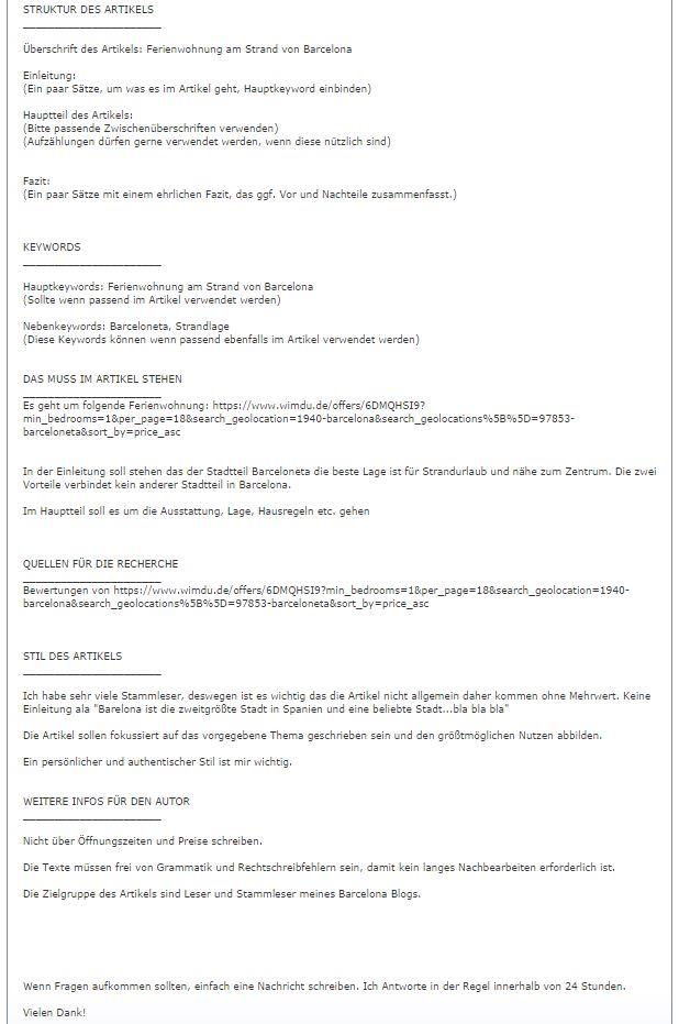 Textbroker Briefing Muster