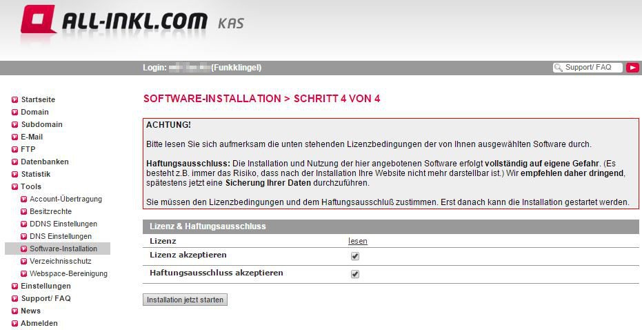 All Inkl KAS - Software-Installation - Schritt 4 von 4