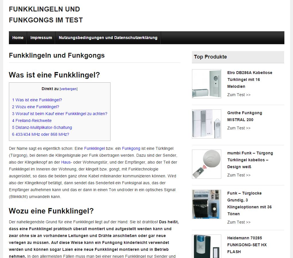 Funkklingeln.com - Analyse