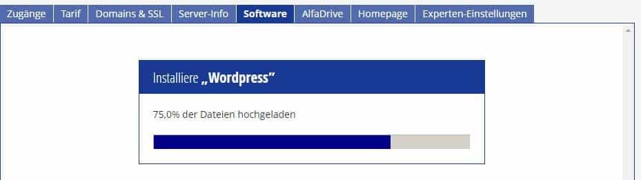 Alfahosting - Software - Blogs - WordPress - Installation von WordPress - Teil 3