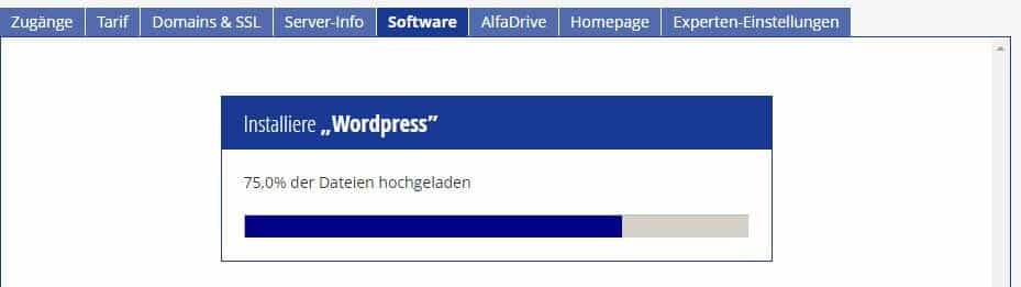 Alfahosting - Software - Blogs - WordPress - Installation von WordPress - Teil 3