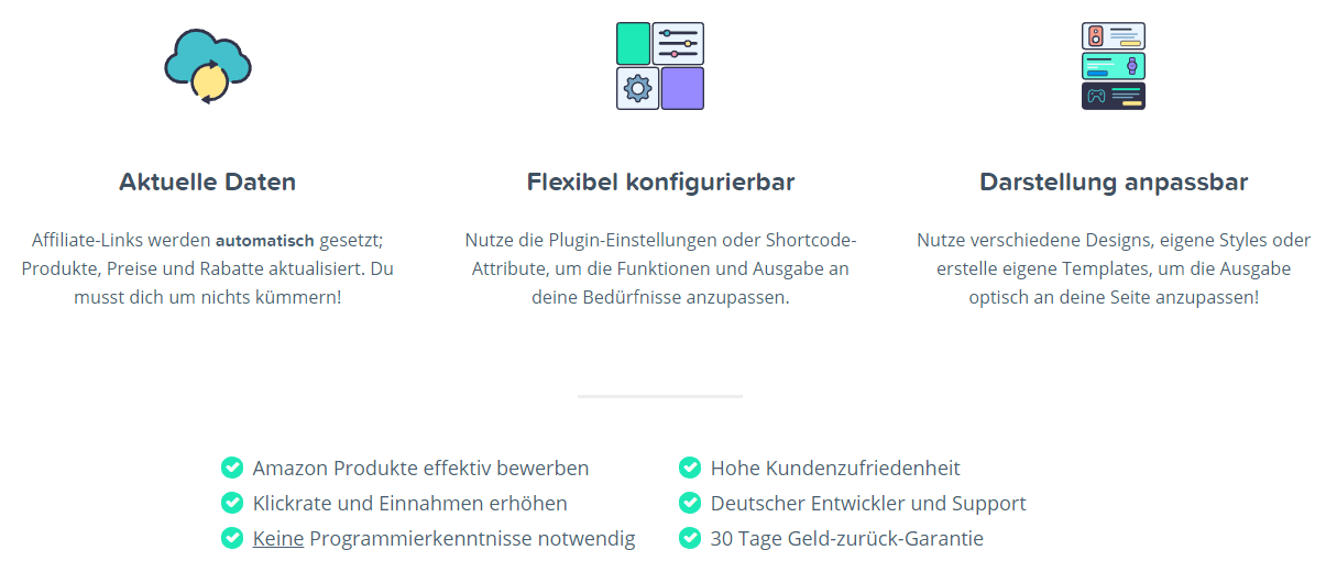 Amazon Affiliate for WordPress Plugin AAWP Funktionen