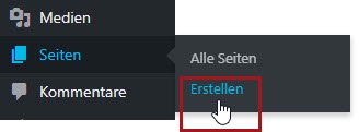 Wordpress Seite erstellen
