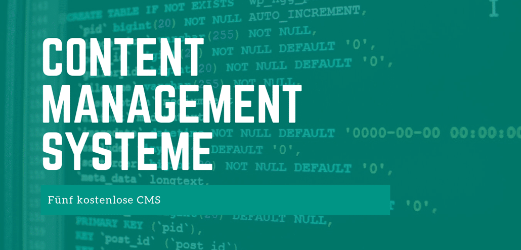 Content Managment Systeme CMS kostenlos - FB